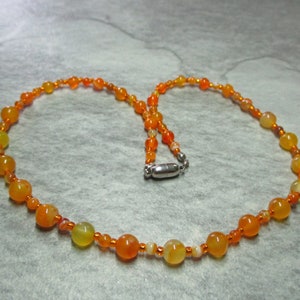 Orange Striped Agate Necklace