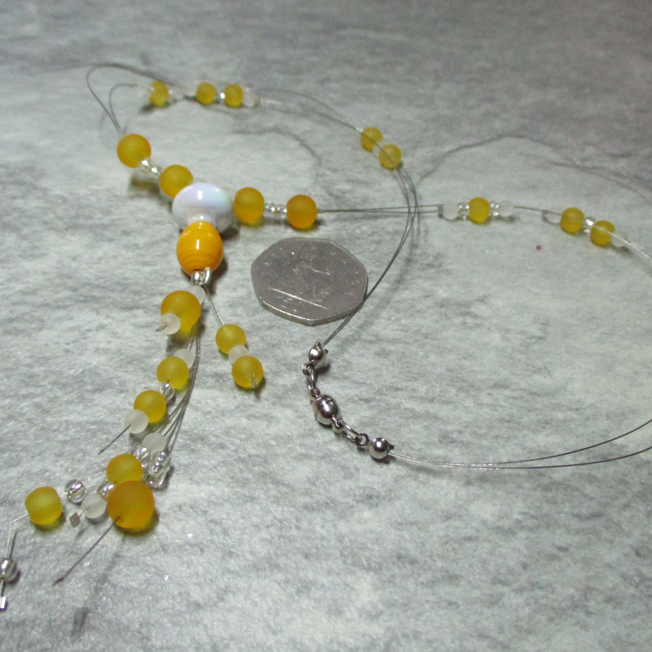 Light and Airy Yellow Tassel Illusion Necklace - Etsy