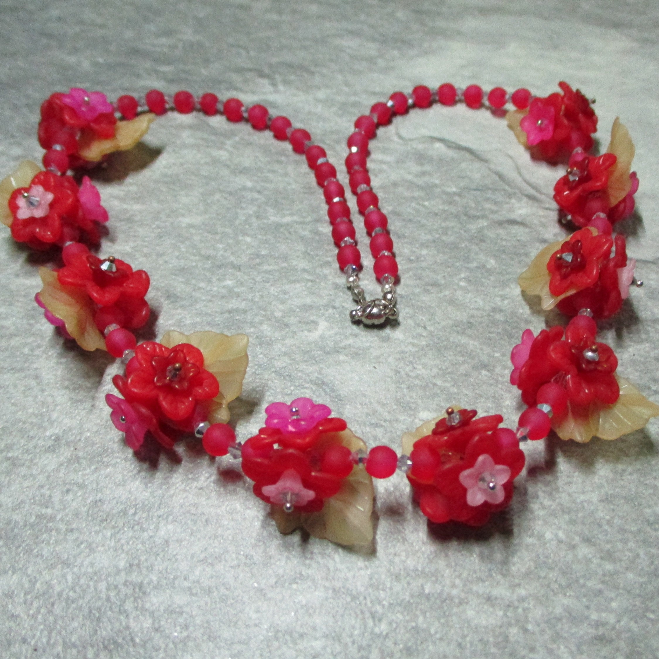 Red Flower Necklace Etsy Australia