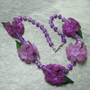 Large Purple Flower Necklace