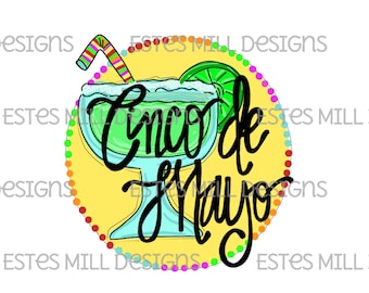 Design a sublimazione / Disegnato a mano / Download digitale PNG / Arte digitale / Cinco de Mayo / Margarita