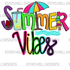 Sublimation design | Hand drawn | PNG digital download | Digital art | Summer Vibes