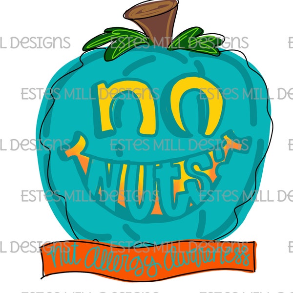 Sublimation design | Hand drawn | PNG digital download | Digital art | Halloween | Pumpkin | Nut Allergy Awareness