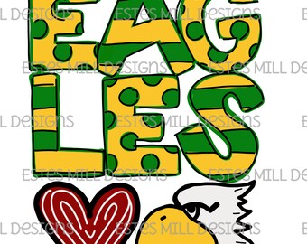 Sublimation design | Hand drawn | PNG digital download | Digital art | Eagles