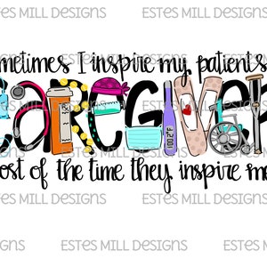 Sublimation design | Hand drawn | PNG digital download | Digital art | Caregiver | Healthcare
