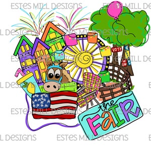 Sublimation design | Hand drawn | PNG digital download | Digital art | Fair