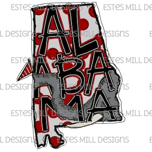Sublimation design | Hand drawn | PNG digital download | Digital art | Alabama