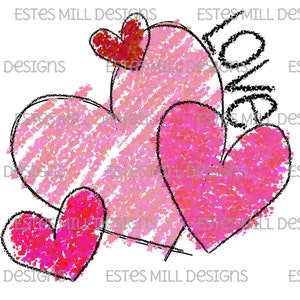 Sublimation design | Hand drawn | PNG digital download | Digital art | Hearts | Valentine