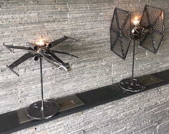 Metal Art - Tie Fighter and X Wing Candlesticks