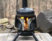 Boba Fett Wood Burner - Boba Fett Fire Pit - Metal Art - Fire Pit - Wood Burner