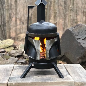 Boba Fett Wood Burner - Boba Fett Fire Pit - Metal Art - Fire Pit - Wood Burner