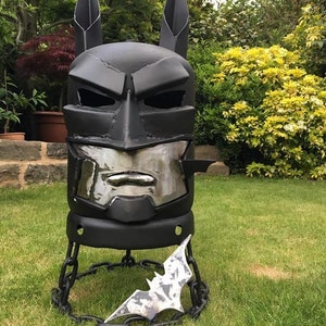 Batman Wood Burner Batman Fire Pit DC Comics DC Comic Art Metal Art Garden Metal Art Home Fire Pit Wood Burner image 1