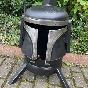Boba Fett Wood Burner - Steel Sculpture - Boba Fett Fire Pit - Metal Art - Fire Pit - Wood Burner
