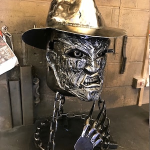 Freddy Krueger Wood Burner Halloween Fire Pit Halloween Wood Burner Nightmare on Elm Street Fire Pit Freddy Krueger image 7