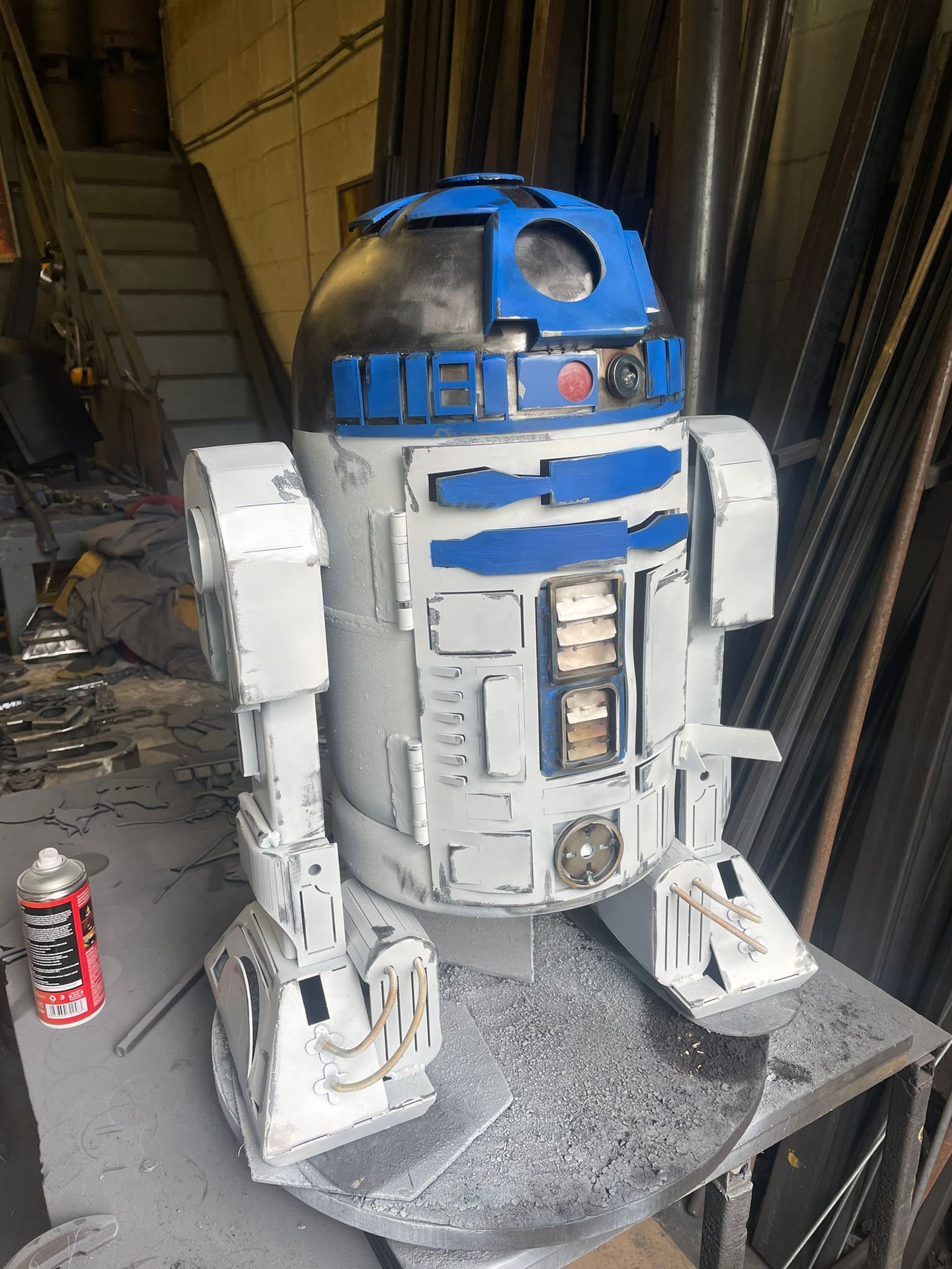 R2D2 Metal Art - R2D2 Wood Burner With Movie Paint Finish - R2D2