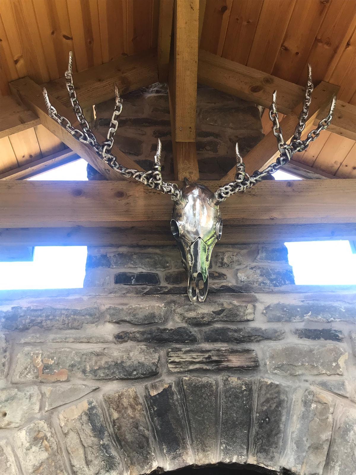Steel Stags Head Wall Sculpture Stags Head Metal Art Metal Etsy