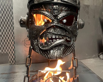 ACES HIGH EDDIE Wood Burner - Eddie Fire Pit - Iron Maiden Artwork - Iron Maiden Fire Pit