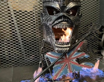 Iron Maiden Fire Pit - Iron Maiden Wood Burner - Eddie Fire Pit - Eddie Wood Burner - Metal Art