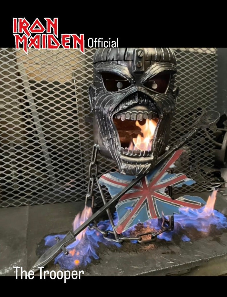 Iron Maiden Fire Pit Iron Maiden Wood Burner Eddie Fire Pit Eddie Wood Burner Metal Art image 1