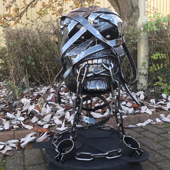 Powerslave Eddie Steel Sculpture - Powerslave Wood Burner and