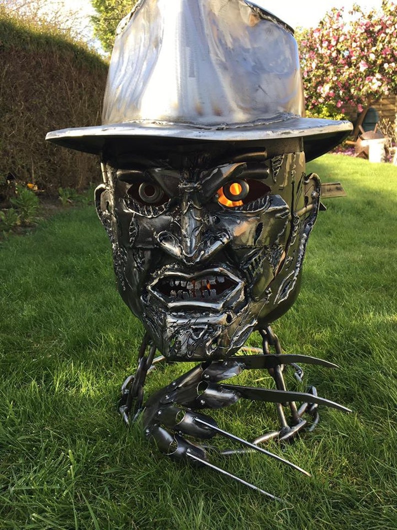 Freddy Krueger Wood Burner Halloween Fire Pit Halloween Wood Burner Nightmare on Elm Street Fire Pit Freddy Krueger image 1