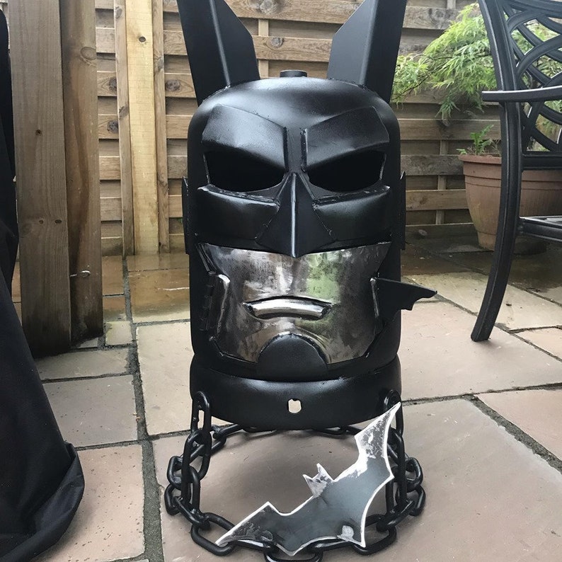 Batman Wood Burner Batman Fire Pit DC Comics DC Comic Art Metal Art Garden Metal Art Home Fire Pit Wood Burner image 2