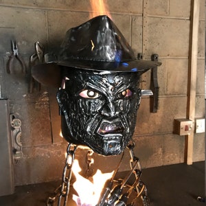 Freddy Krueger Wood Burner Halloween Fire Pit Halloween Wood Burner Nightmare on Elm Street Fire Pit Freddy Krueger image 9