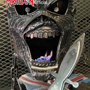 Iron Maiden Fire Pit Iron Maiden Wood Burner Eddie Fire Pit Eddie Wood Burner Metal Art image 2