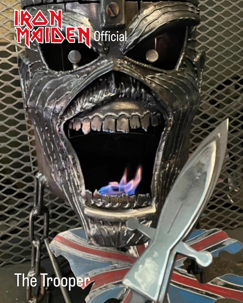 Iron Maiden Fire Pit Iron Maiden Wood Burner Eddie Fire Pit Eddie Wood Burner Metal Art image 2