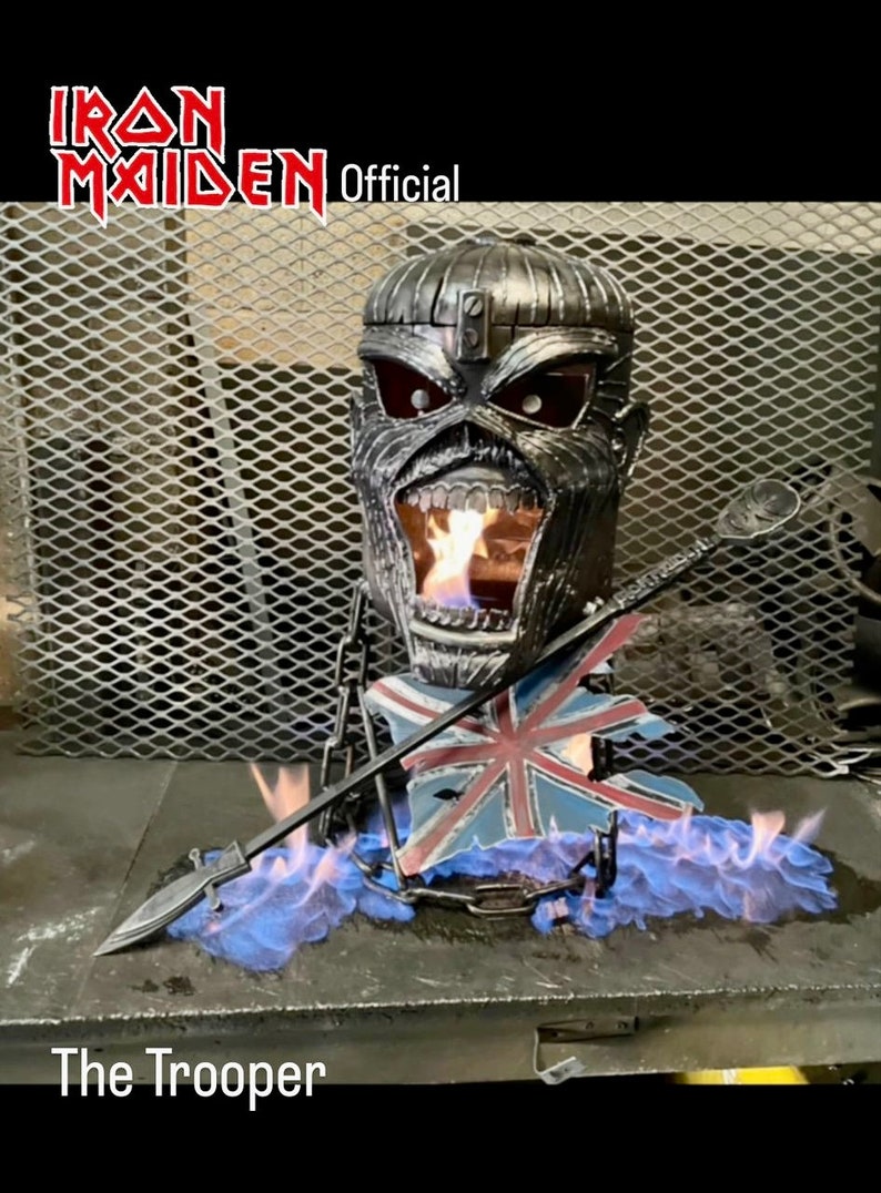 Iron Maiden Fire Pit Iron Maiden Wood Burner Eddie Fire Pit Eddie Wood Burner Metal Art image 4