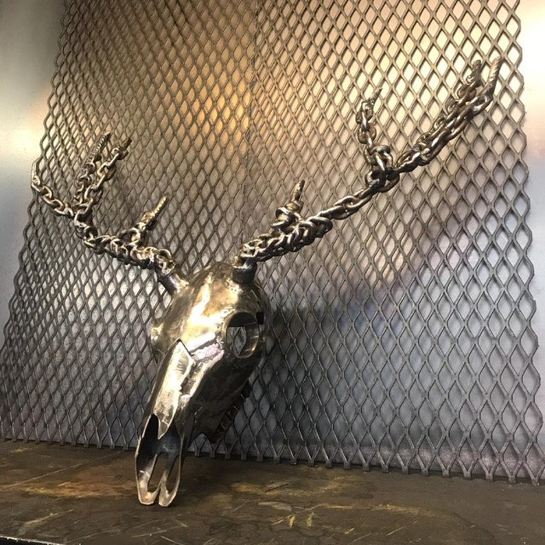 Steel Stags Head Wall Sculpture Stags Head Metal Art Metal Etsy UK