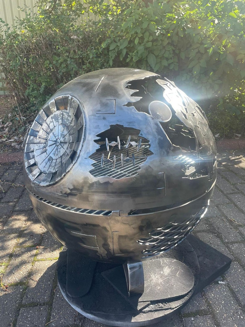 BurnedbyDesignLtd Mandalorian Death Star Wood Burner & Grill