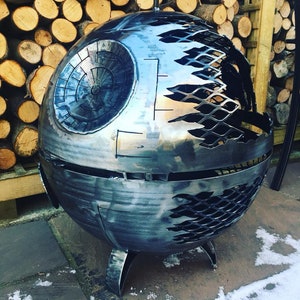 Death Star Fire Pit 560 - Death Star Wood Burner -  Death Star - Metal Art - Fire Pit - Wood Burner