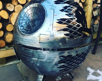 Death Star Fire Pit 500 - Stalen sculptuur - Death Star-houtkachel - Death Star - Metal Art - Fire Pit - houtkachel