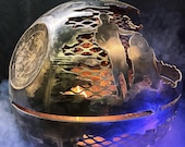 Death Star Metal Art - Death Star Fire Pit 700mm - Steel Sculpture - Death Star Wood Burner - Custom Fire Pits