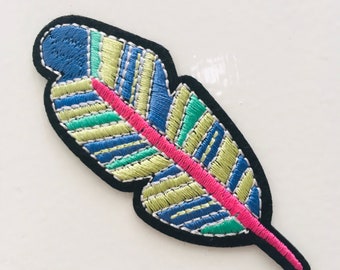 Iron On Feather Boho Patch Motif Applique Embroidered