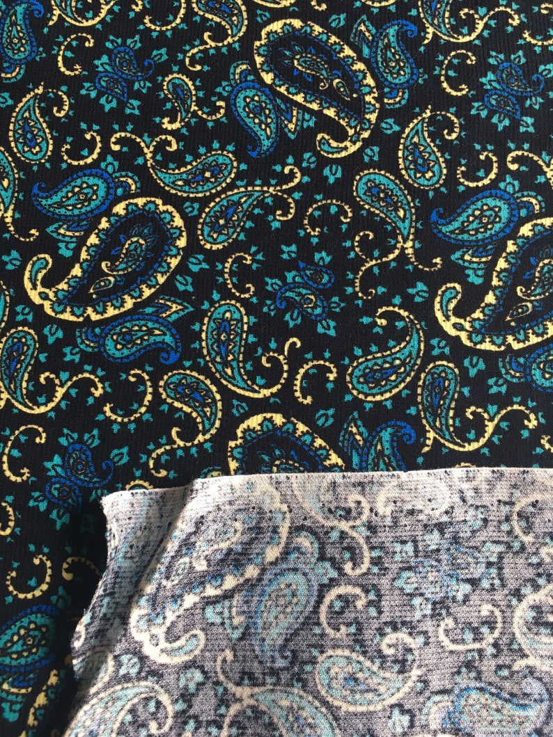 Corduroy Fabric Blue Paisley Boho Print Baby Cord Fabric by - Etsy