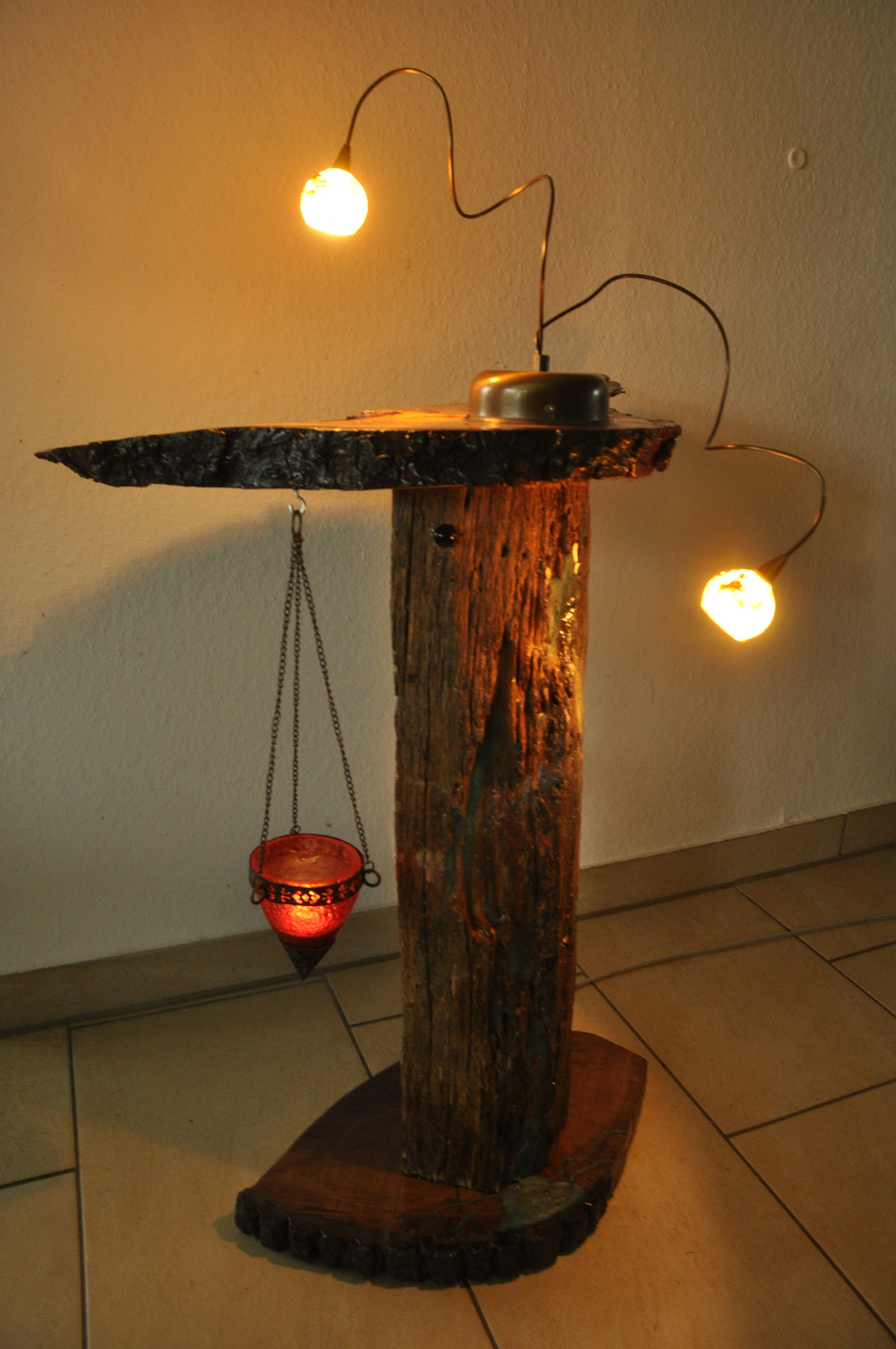 Stehlampe Tischchen Altholz Resin Epoxidharz Vintage Retro | Etsy