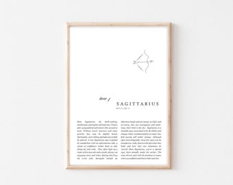 Sagittarius Zodiac Star Sign Wall Print Gift