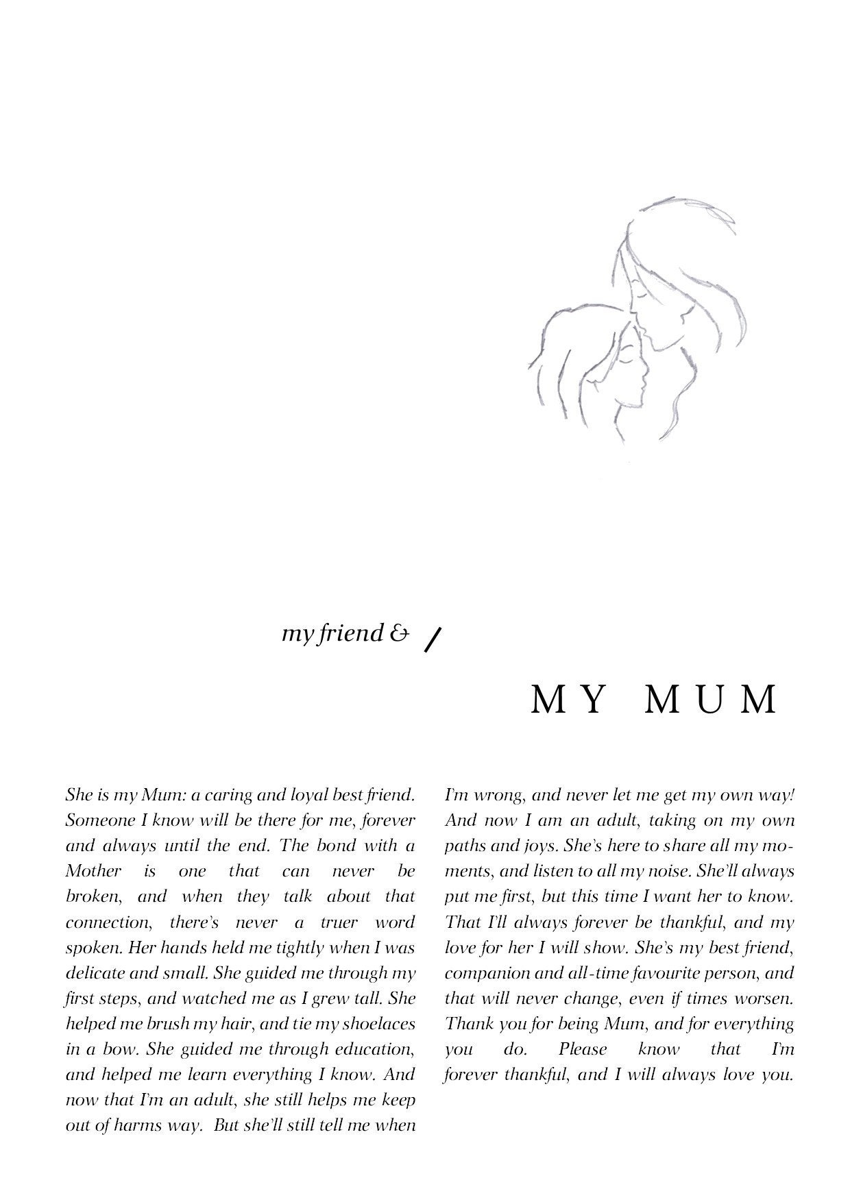 Mum Wall Print Gift, Keepsake Gift for Mum, Poem Print for Mum, Poem for Mums, Thank You for