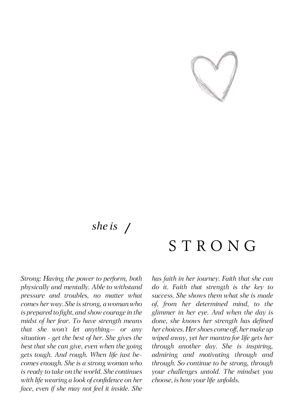 She is Strong Wall Art Print Gift Thinking of You Gift Etsy