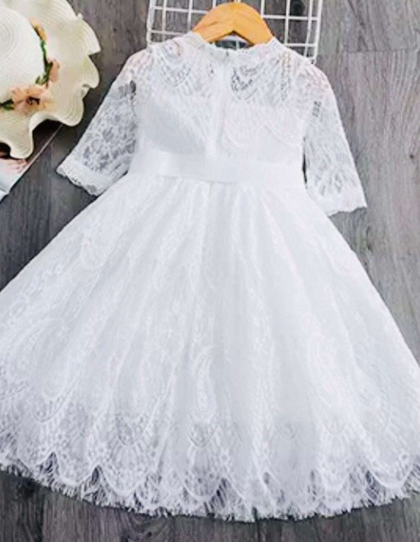 Girls confirmation dress 4T white lace flower girl dress Etsy