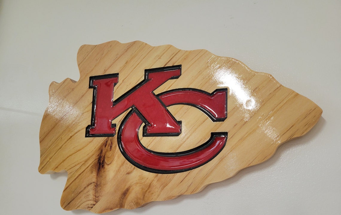 Kansas City Chiefs Wooden Logo Sign Large Size 13.5W X 8.5T Etsy