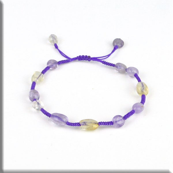 Edelstein Armband Amethyst, das attraktive Damen Perlenarmband mit echten Edelsteinen