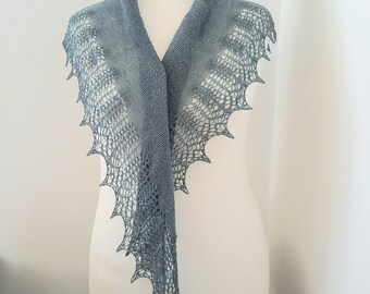 Knitted scarf for women, scarf with lace, gift for women, elegant scarf, stole, summer scarf, silk scarf