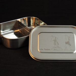 RVS/metaal lunchbox met eigen naam/foto (gepersonaliseerd) - 1400ml