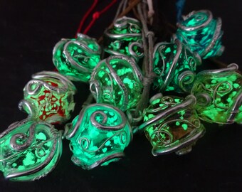 Glow-in-the-dark LARP jewelry "Galaxy" wire-bound silver-colored multicolored