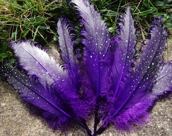 LARP accessory: Glow-in-the-dark "ghost phoenix feathers" - violet, black, silver, blue