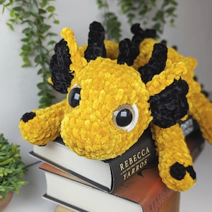 Crocheted Golden Dragon, Baby Shower Gift, Dragon Gift