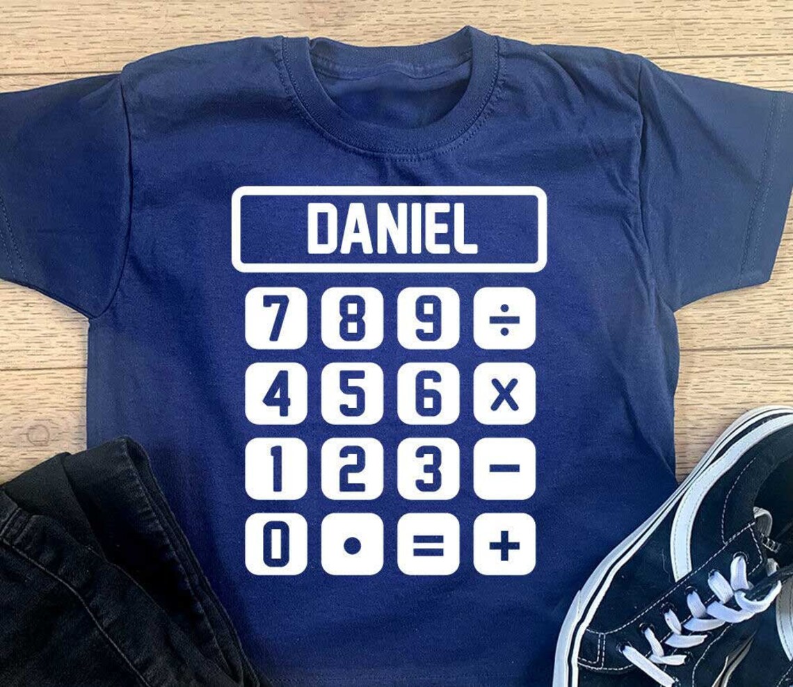 Kids Custom Name Calculator Tshirt Boys Girls Mathematics Etsy